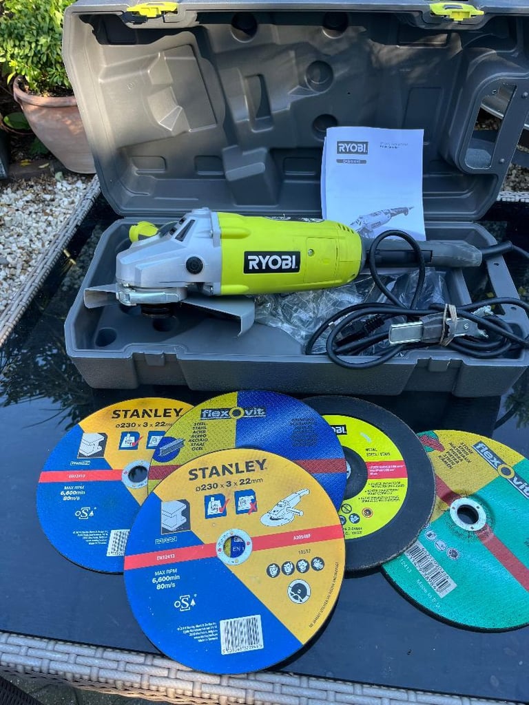 9 inch Ryobi angle grinder as new.