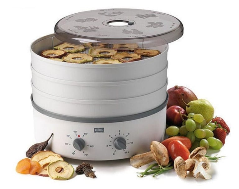 image for Stöckli Dehydrator With Timer & Three Plastic Mesh Trays Machine, Variable Temperature, in Gray