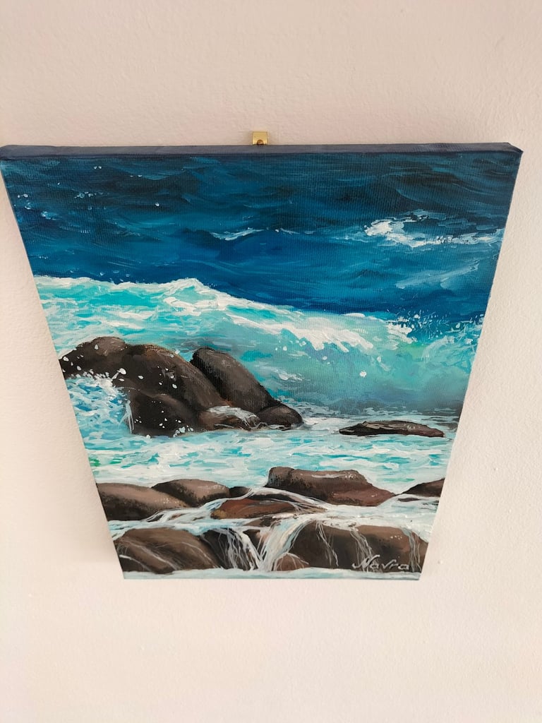 Seascape oil painting hand made completely