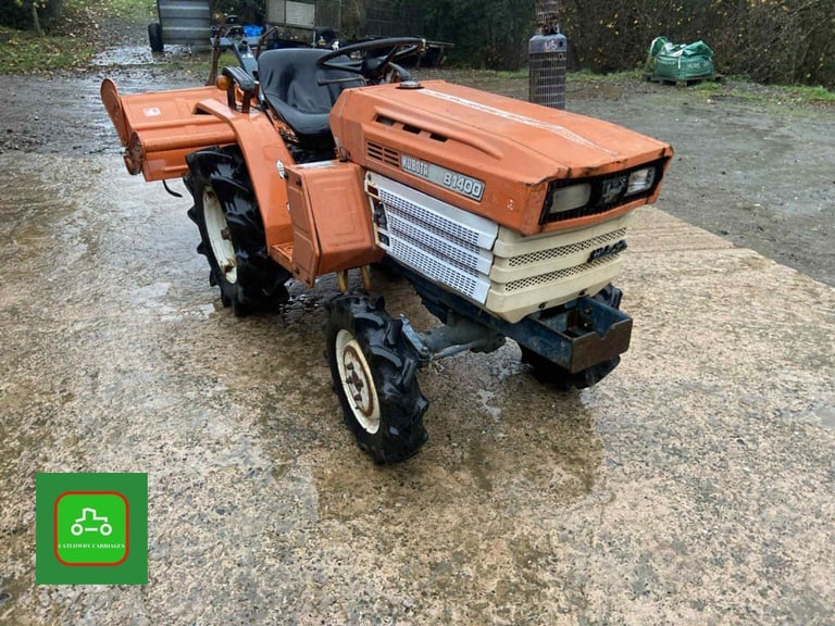 KUBOTA B1400 4X4 COMPACT TRACTOR & ROTOVATOR ALL WORKING WELL SEE VIDEO