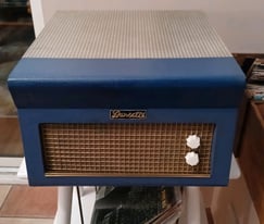 Dansette Major DeLuxe 1960s in Blue/ Cream and Brown gingham rexine 