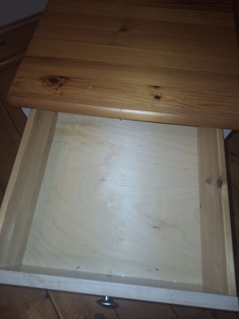 Wooden bedside table with 3 drawers