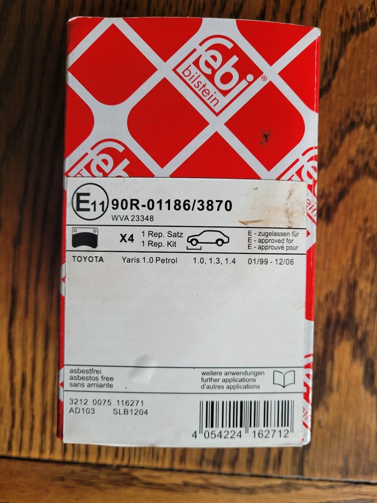 Brand New FEBI Yaris Pads