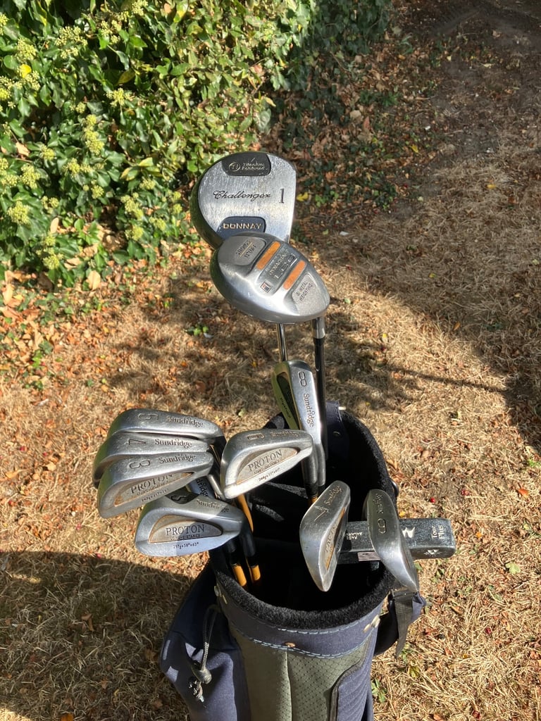 Men’s Golf Clubs Ideal Starter Set Driver 3 Wood & Irons With A Cart Bag 