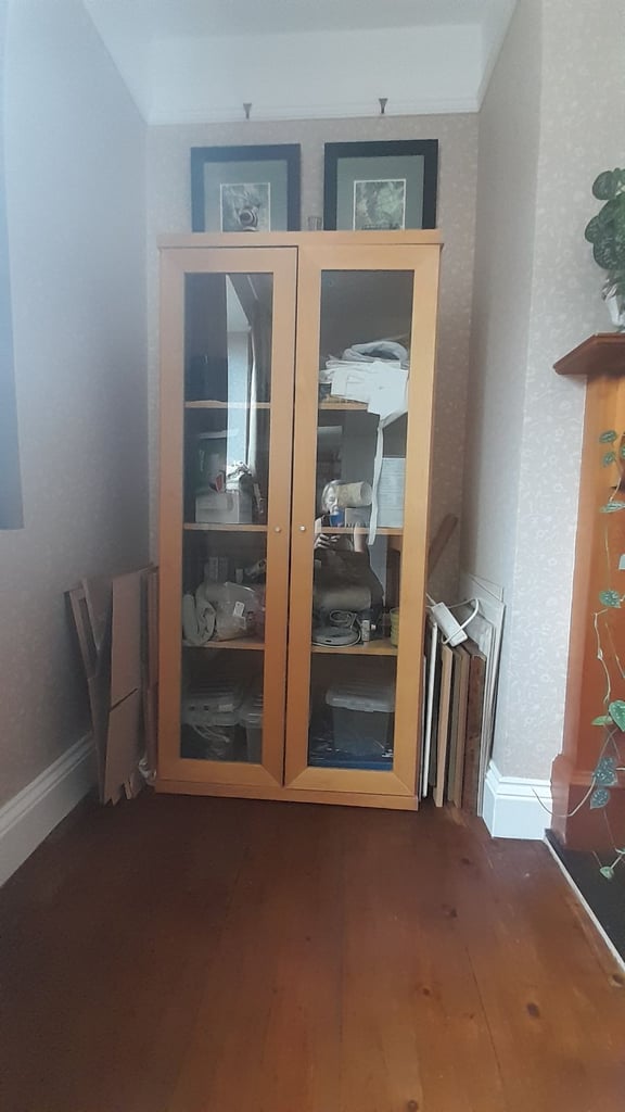 IKEA glass doored cabinet