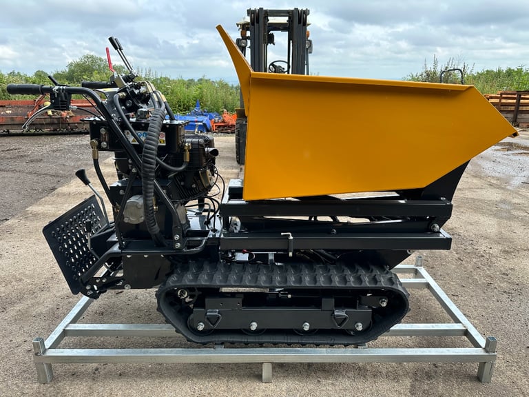 Brand New 500KG Petrol High Tip Track Dumper barrow  *VIDEO * Key Start 