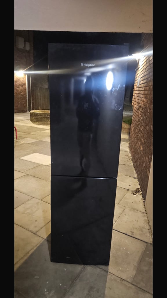 image for Hotpoint black fridge freezer. In excellent working condition. With 3 months warranty. 