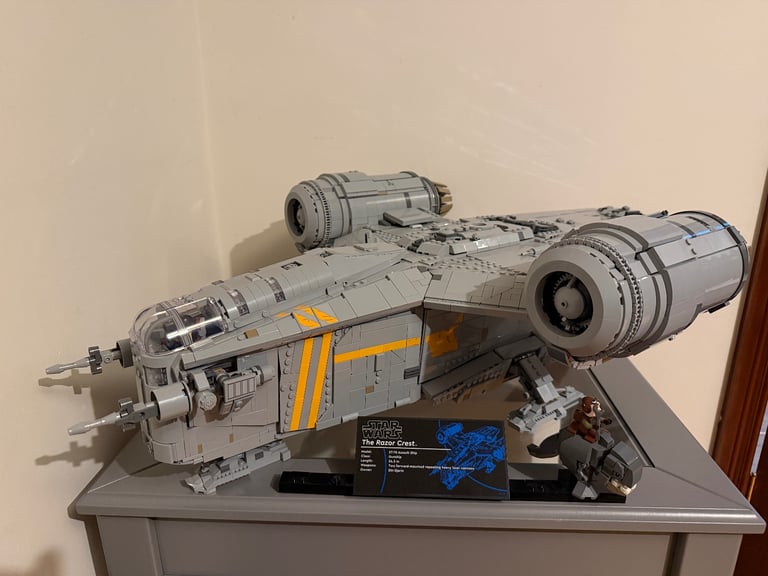 image for Lego Star Wars Razor Crest 75331, built once now on display