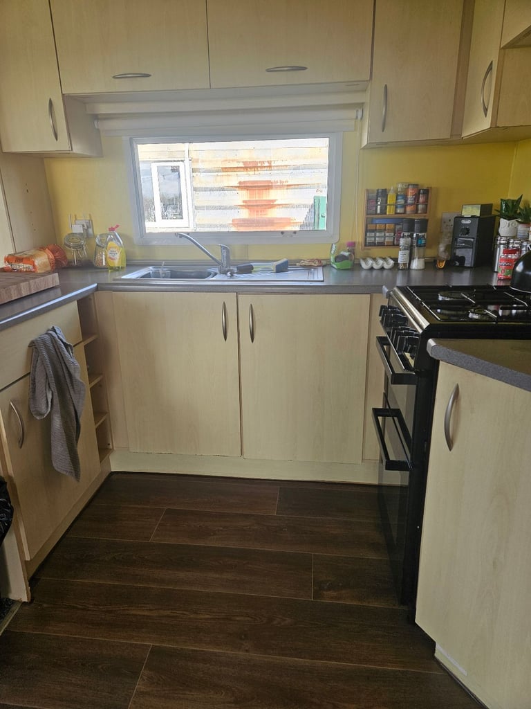 Static caravan with timber structure