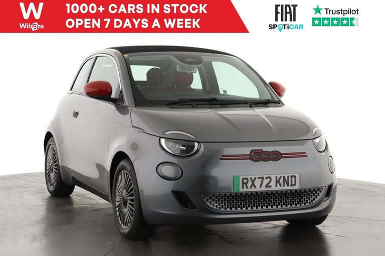2022 Fiat 500 87kW Red 42kWh 2dr Auto Convertible Electric Automatic