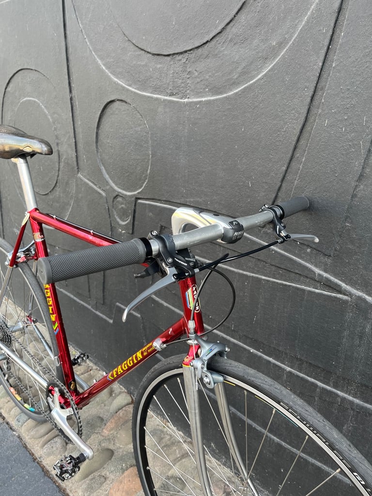 image for Fully serviced vintage Italian flat bar Road bike Faggin Columbus