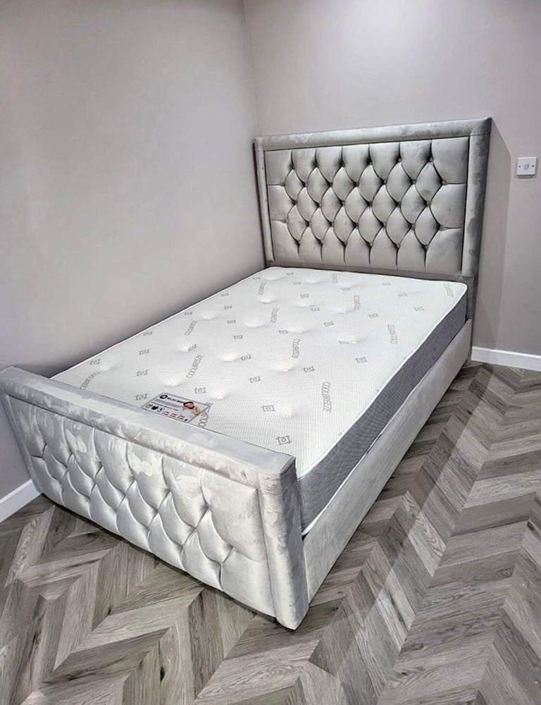 STYLISH DOUBLE BED BASE - SINGLE BED WITH MATTRESS