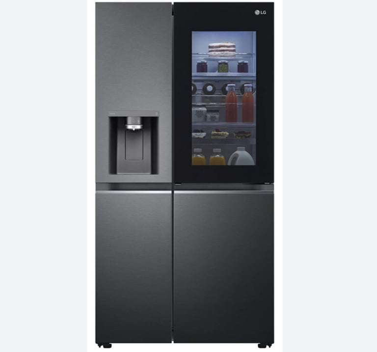 LG InstaView ThinQ Wifi -Plumbed American Fridge Freezer-Matte Black-BRAND NEW-DOOR IN DOOR