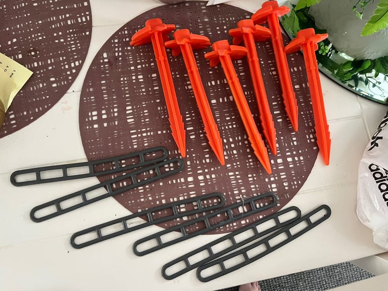 Camping Tent pegs red x27, or heavy duty bundles /mallet garden toys