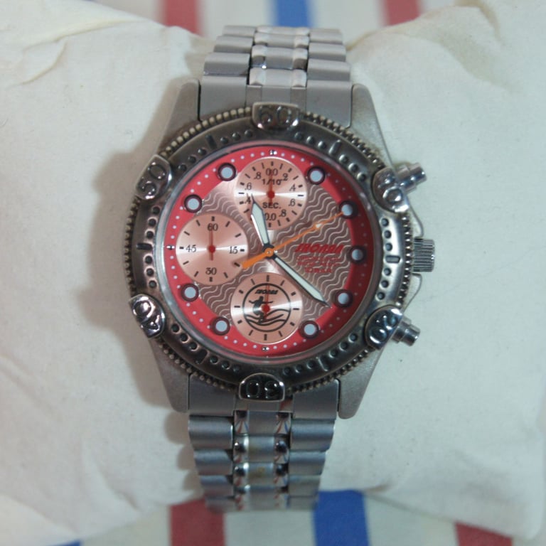 Rare Shonan Seiko Quartz Watch VD55-M005 Gents Chronograph Stainless Steel Watch