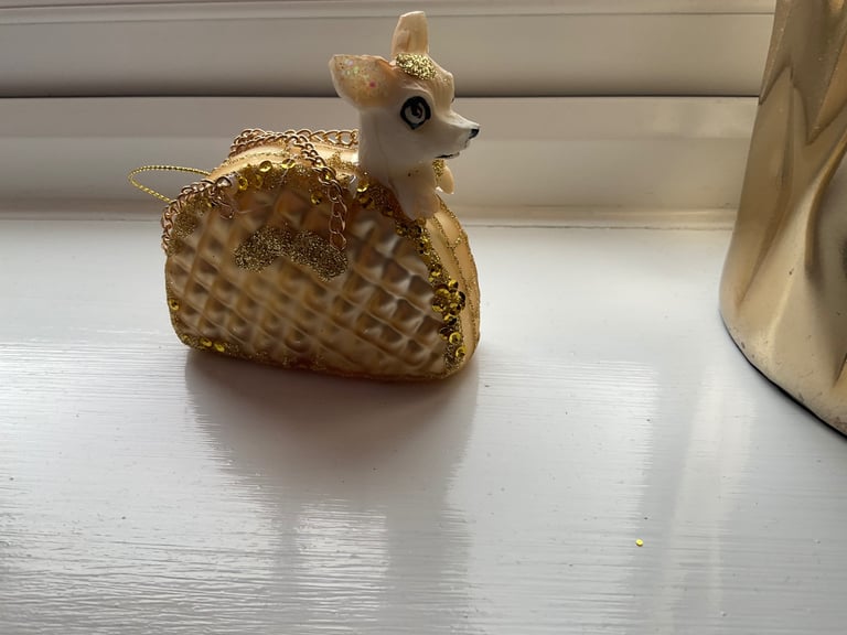 5 Christmas handbag dog baubles new 