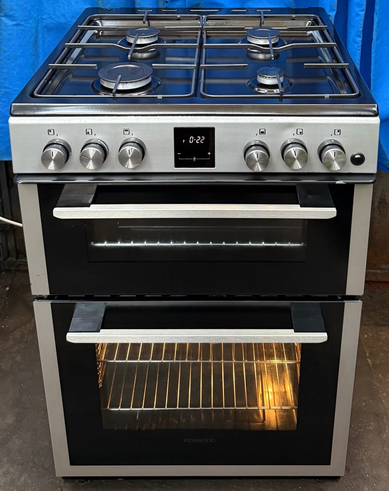 image for Kenwood KTC606S19 60cm Double Oven Gas Cooker- stainless 