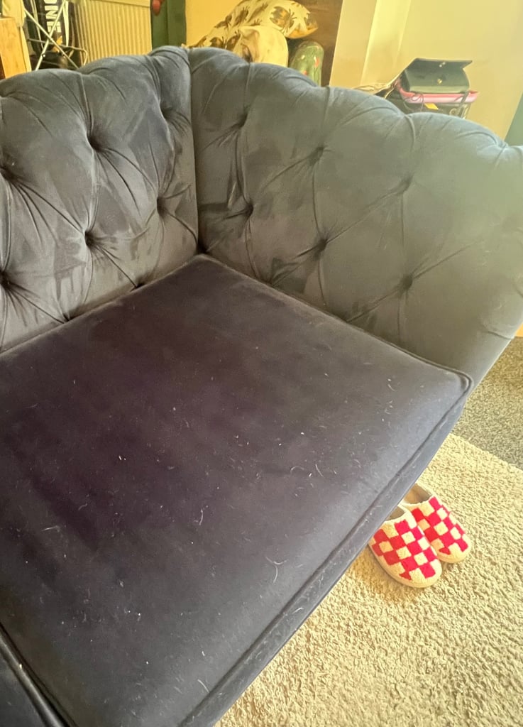 Next navy blue chesterfield 3x seater sofa 