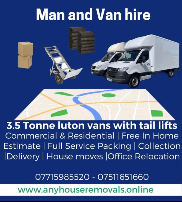 24/7 Man with Van Hire | Man & Van | House Moving Company | House Removals | Furniture Collection 
