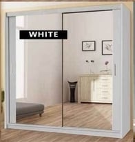  Sizes Available For Sliding Mirror Door Wardrobes Black White Grey Colors
