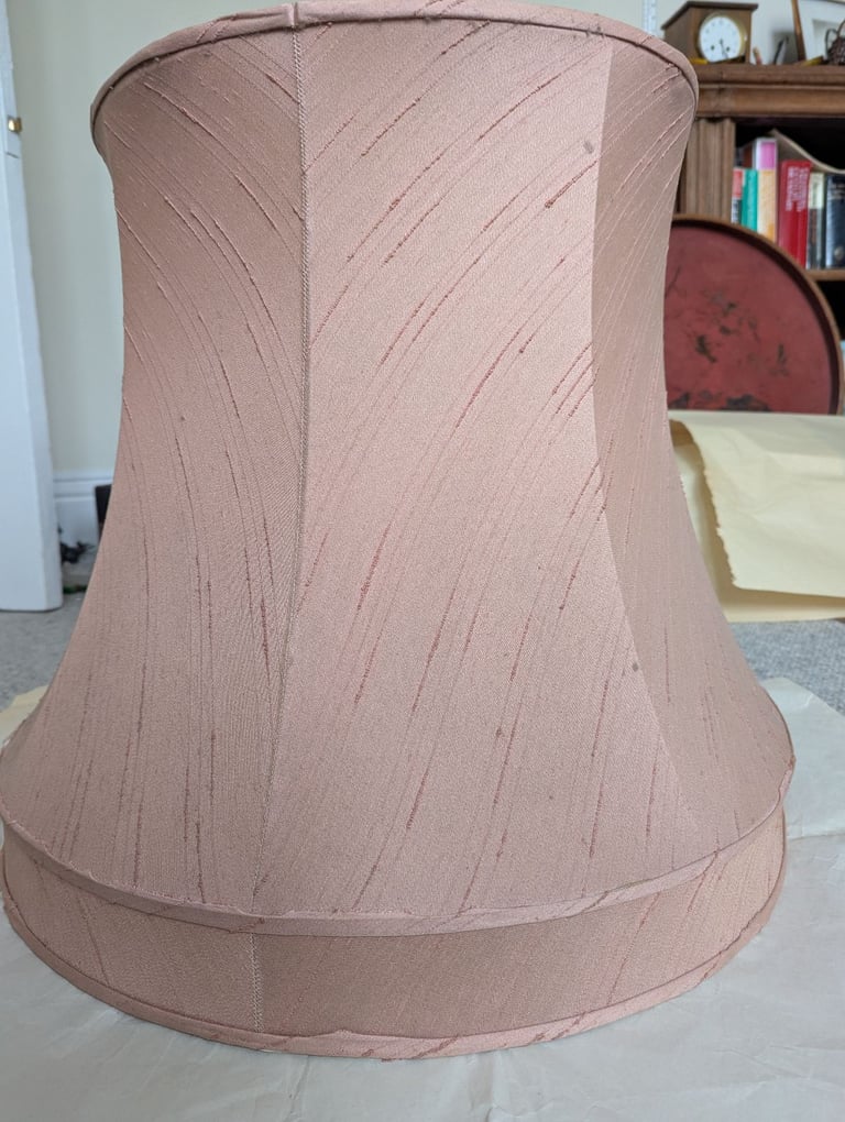 Large pink silk lampshade