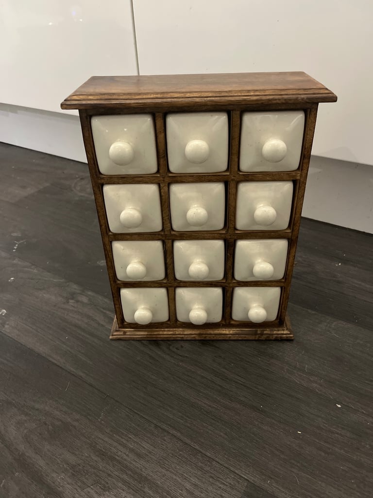 image for Wooden storage box with China trays