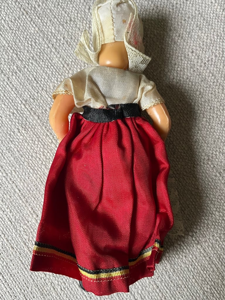 Vintage 1950's Belgian Celluloid Costume Doll  National Dress  18cm – Needs TLC