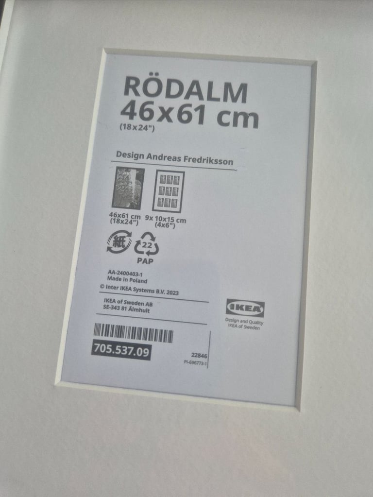 Brand new still wrapped 2 x IKEA RÖDALM Frame for 9 pictures, black, 46x61 cm