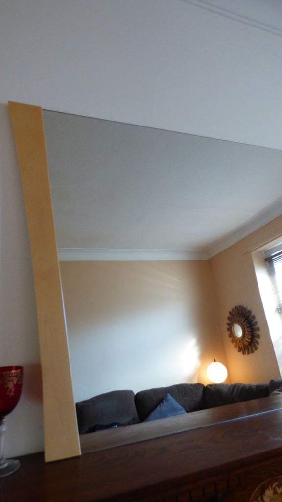 Extra Large Art Deco Style Mirror 2 Beech Panel 118x102 cm Perfect