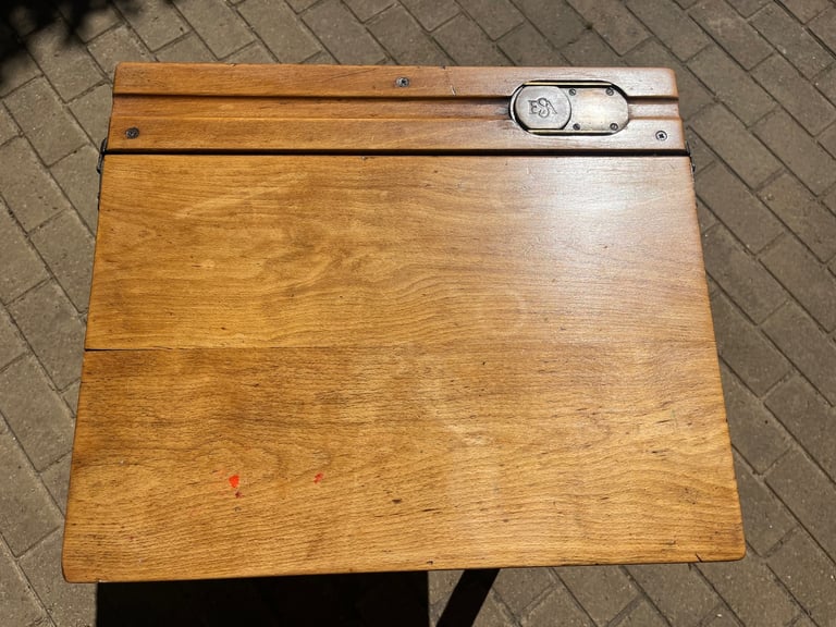 Vintage Wooden Single School Desk