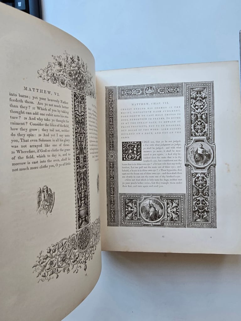 1883 Antique Large KJV New Testament w/Engravings Leatherbound English Bible Complete -142 Y/O