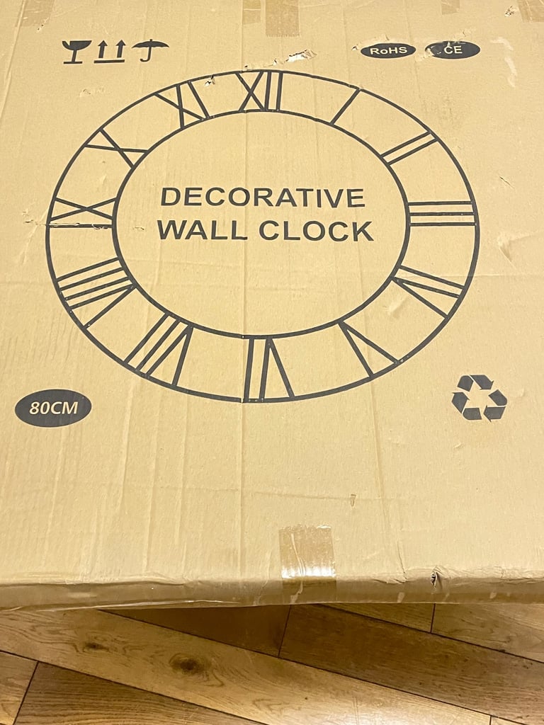Brand New super large 30 inch 80 cm metal Skelton silent non ticking wall clock