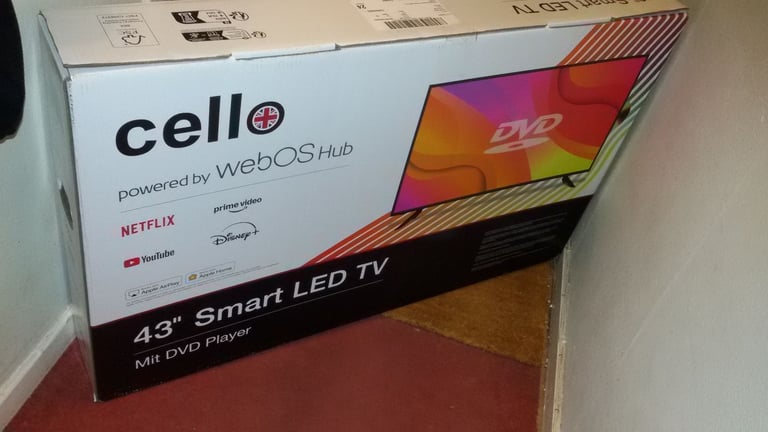 Cello 43 inch Smart WebOS TV WiFi DVD Player Full HD Freeview Play 2 HDMI 2 USB