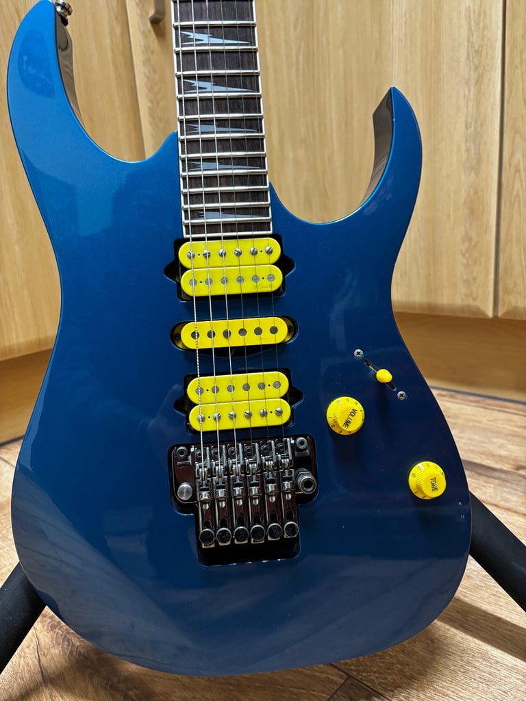 Ibanez RG3570Z Laser Blue, Japanese made Prestige model, Dimarzio Pickups.