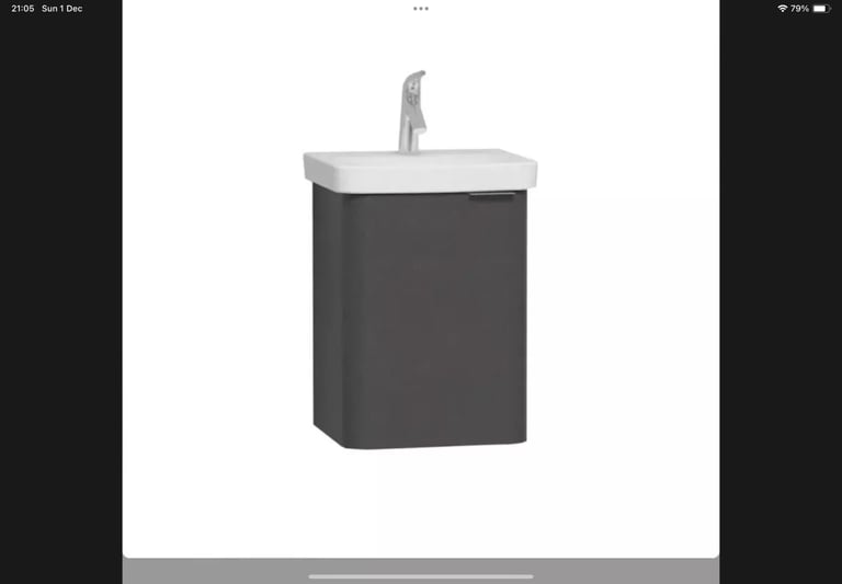 Vitra Nest cloakroom wall mounted vanity unit Anthracite gloss grey