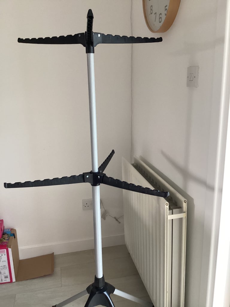 image for Two Tier Fold Away Clothes Airer / Dryer Ideal for Drying Clothes on Hangers 