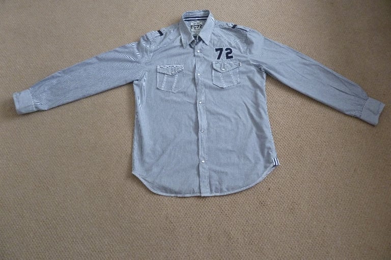 image for Men’s Stylish Long Sleeved Blue Pinstripe Shirt