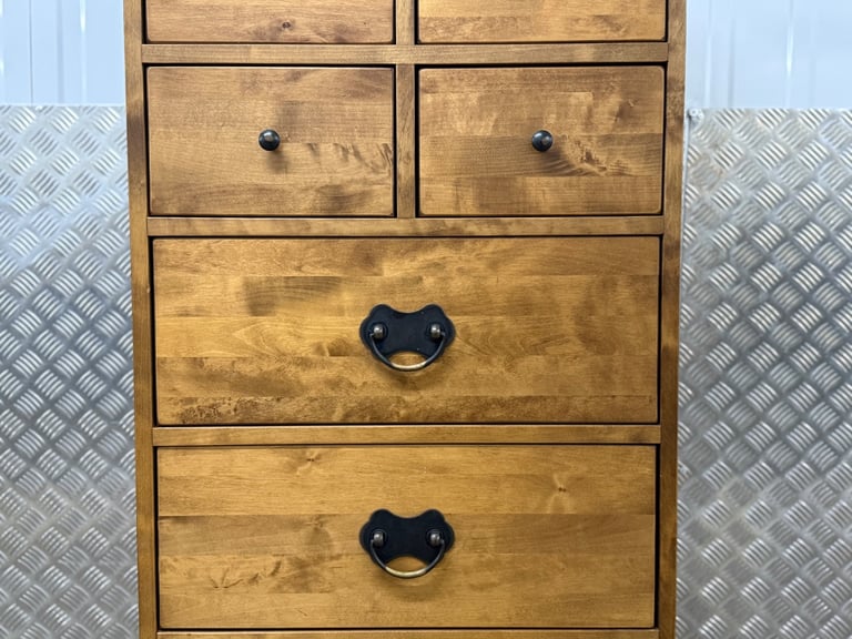 Laura Ashley Garrat Tallboy chest of drawers honey finish 