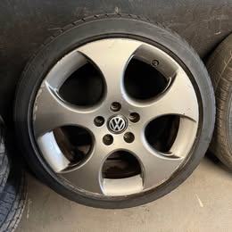 GENUINE OEM VW MONZA 18” 5x112 ALLOY WHEELS + TYRES CADDY GOLF SEAT SKODA