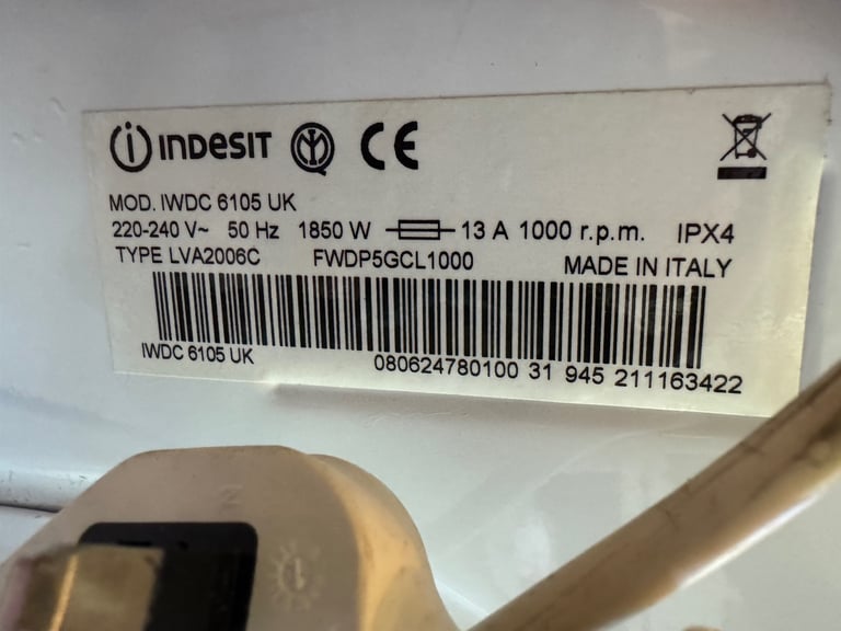 Washer dryer Indesit 6+4Kg