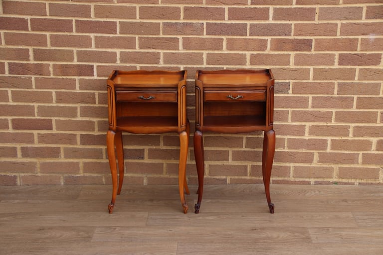 image for Pair of French Cherry wood Bedside Tables (UK Delivery)