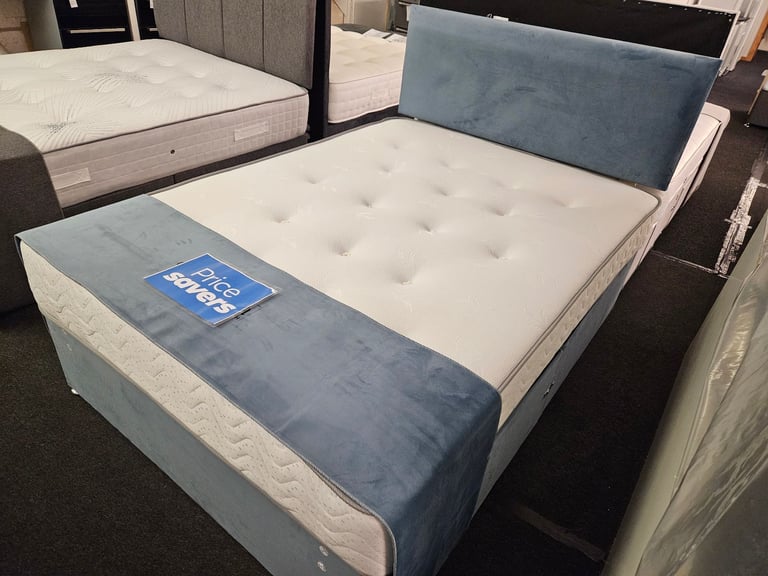 4ft6 Double Non-Storage Divan Base & Headboard With Mattress 
