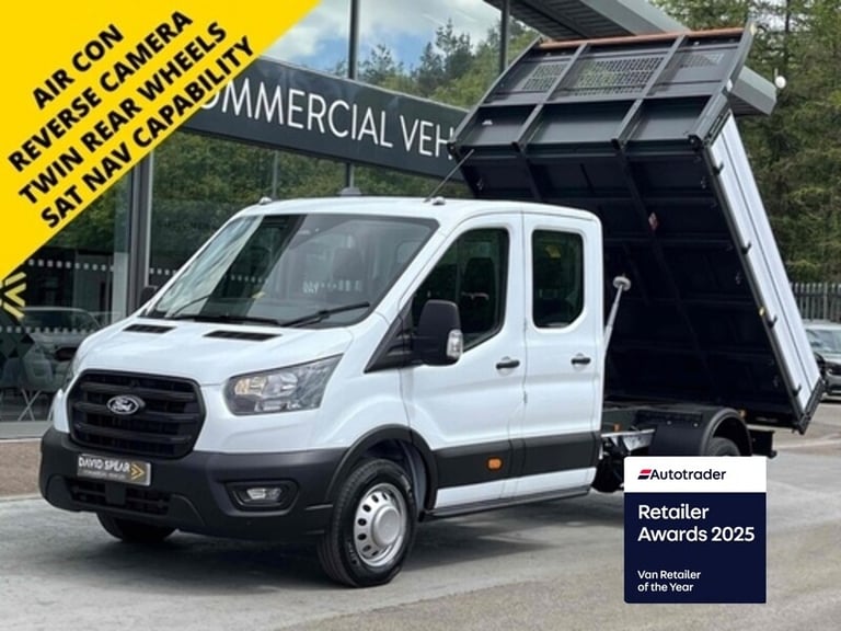 2025 Ford Transit TDCI 130ps 350 7 Seat Double Cab 1-Way Tipper DRW with With Air Con, SAT NA Tip...