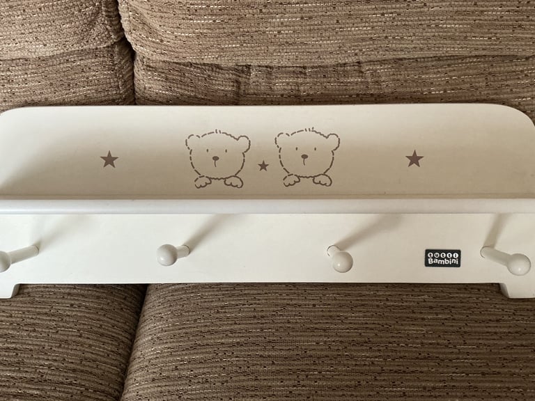 image for Bambini Wooden Shelf / Coat Hooks. 
