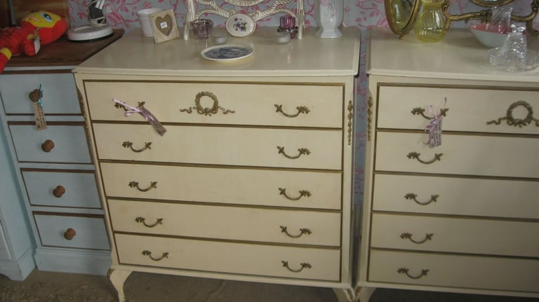 image for WHITE ORNATE 'LOUIS XVI' STYLE CHEST OF DRAWERS. 2 AVAILABLE. DELIVERY AVAILABLE