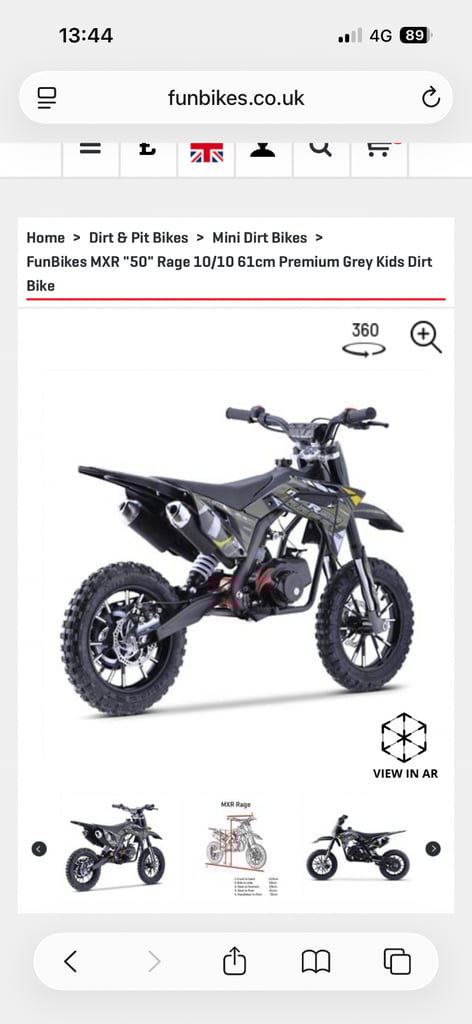 Fun bikes MXR50 kids dirt bike