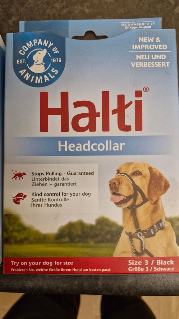 Halti Dog Harness Head Collar - Size 3, Black. Brand New In Box