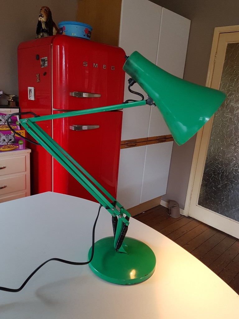 VINTAGE STUNNING EMERALD GREEN HERBERT TERRY ADJUSTABLE ANGLEPOISE LAMP DESKTOP STUDY WORKSHOP GWC