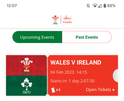 x1 - Wales vs Ireland Ticket - Alcohol Free Section - N2 Tier - Face Value Price