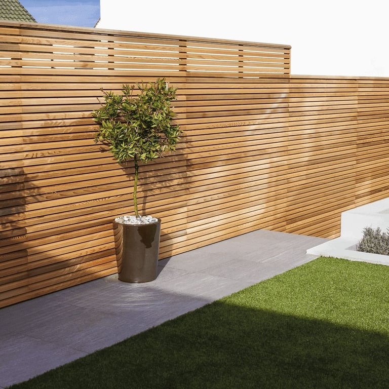 Garden Bevel Edge Cedar Slatted Fence Panel in Leicester